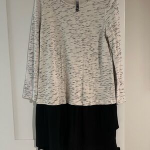 Black and White Long Sleeve Dress